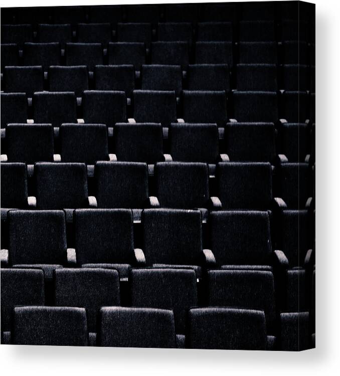 Empty Canvas Print featuring the photograph Empty Chairs In A Deserted Auditorium by Sheila Paras