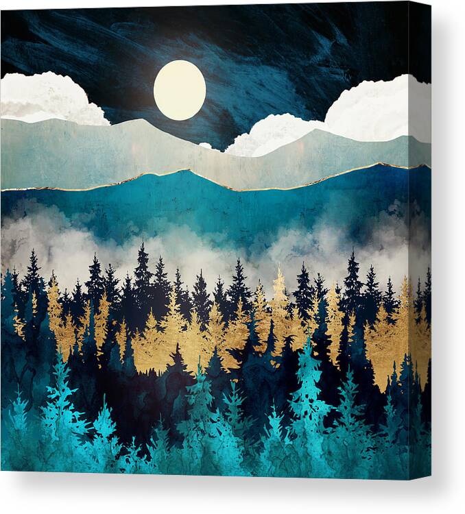 Mist Canvas Print featuring the digital art Evening Mist by Spacefrog Designs