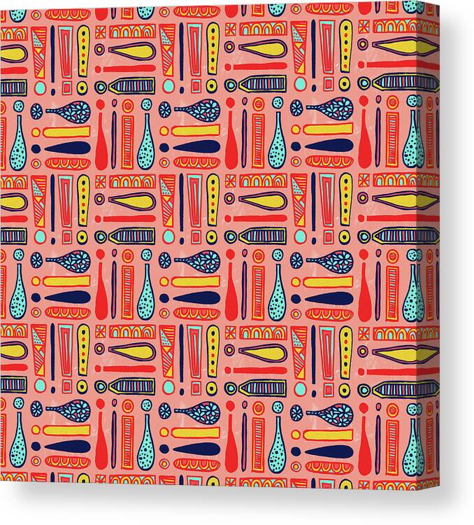 Bold Canvas Print featuring the painting Exclamations Pattern by Jen Montgomery