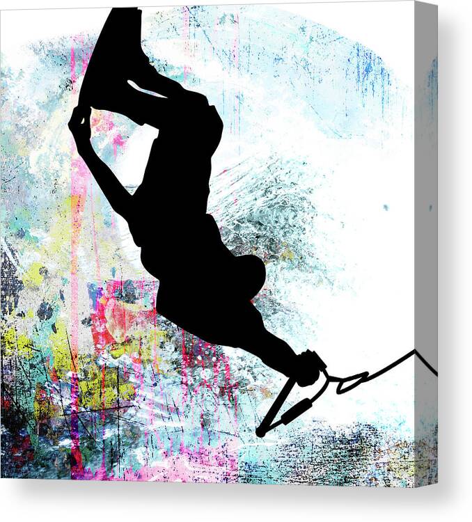 Extreme Wakeboard 3 Canvas Print featuring the mixed media Extreme Wakeboard 3 by Lightboxjournal