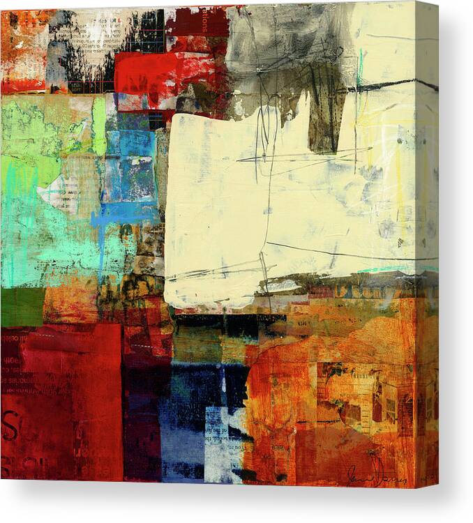 Abstract Art Canvas Print featuring the painting Fact Check #12 by Jane Davies