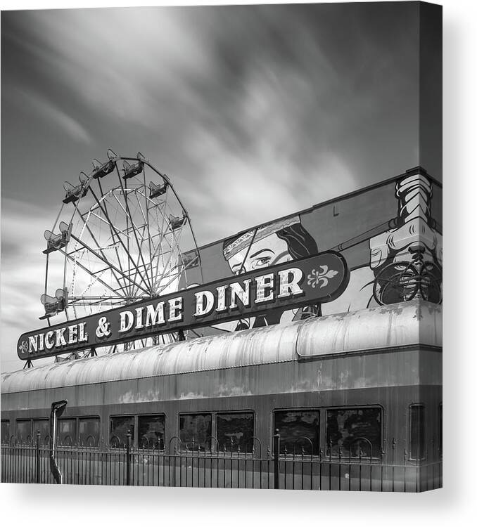 Nickel And Dime Canvas Print featuring the photograph Fairground in Black and White by James Barber