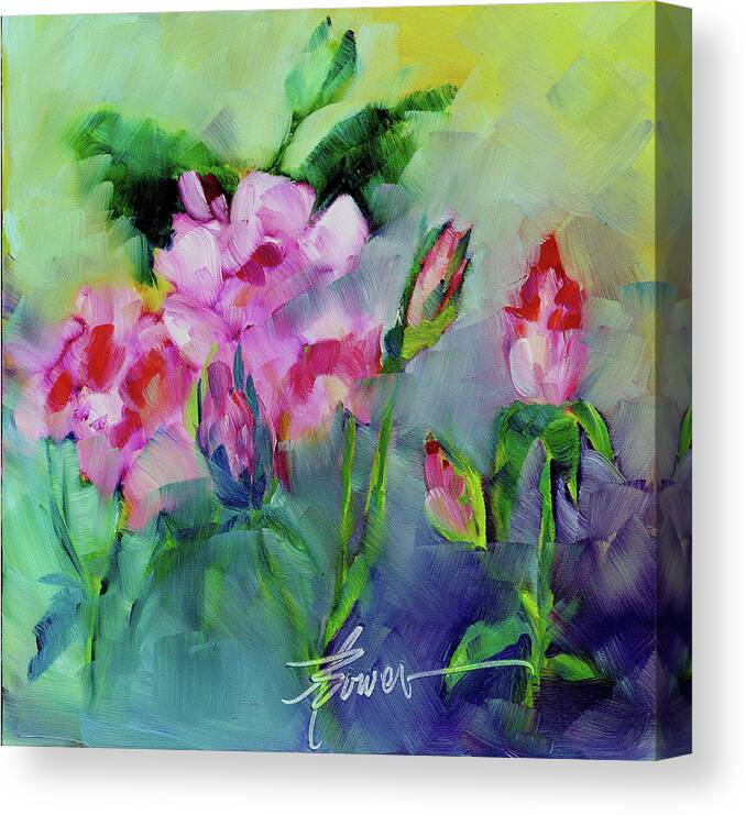 Roses Canvas Print featuring the painting Fantasy by Adele Bower