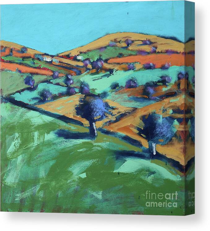 Coast Canvas Print featuring the painting Farm Cornwall by Paul Powis