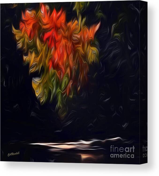 Black Canvas Print featuring the digital art Fire Fall by Carol Randall