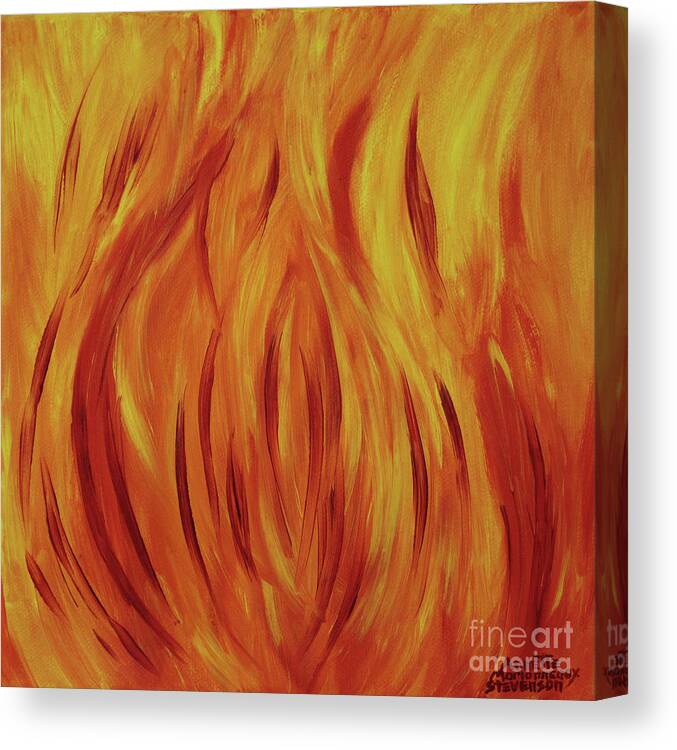 Fire Flame Canvas Print featuring the painting Fire Flame by Annette M Stevenson