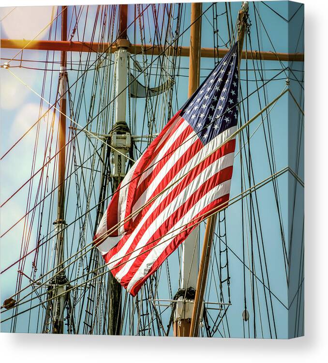 Flag Canvas Print featuring the photograph Flags 8 Napa by Bill Chizek