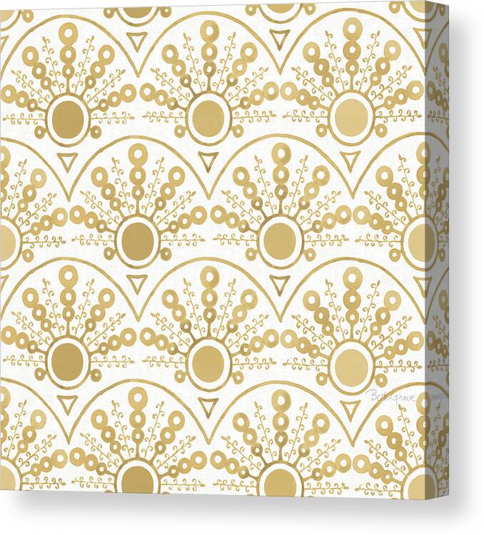 Arches Canvas Print featuring the mixed media Floral Drama Pattern Ive by Beth Grove