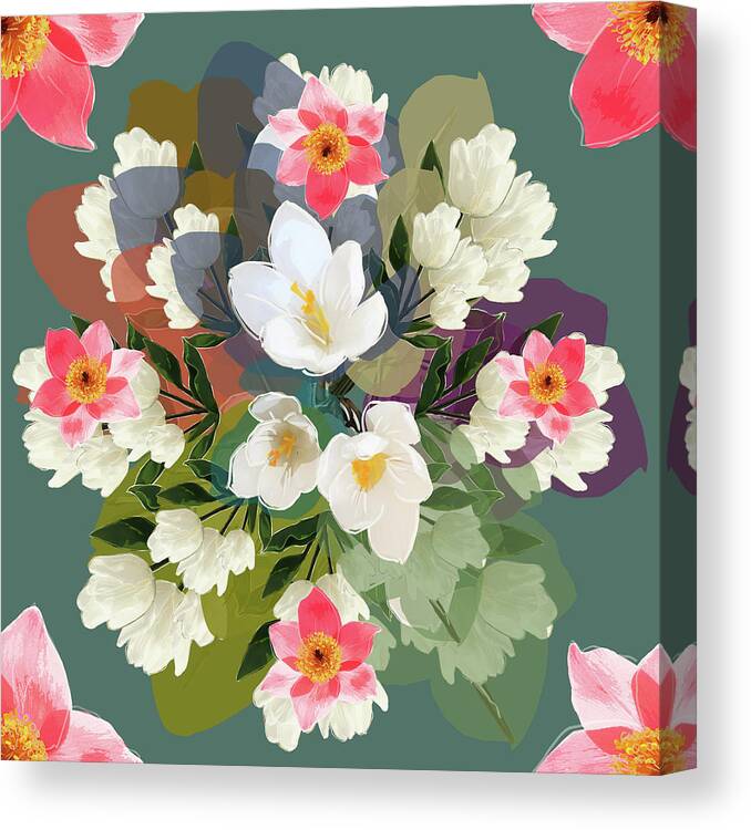 Glory Canvas Print featuring the mixed media Flower and the Glory by BFA Prints