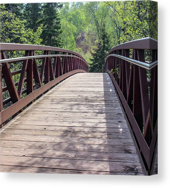 Bridge Canvas Print featuring the photograph Footbridge Up North by Laura Smith
