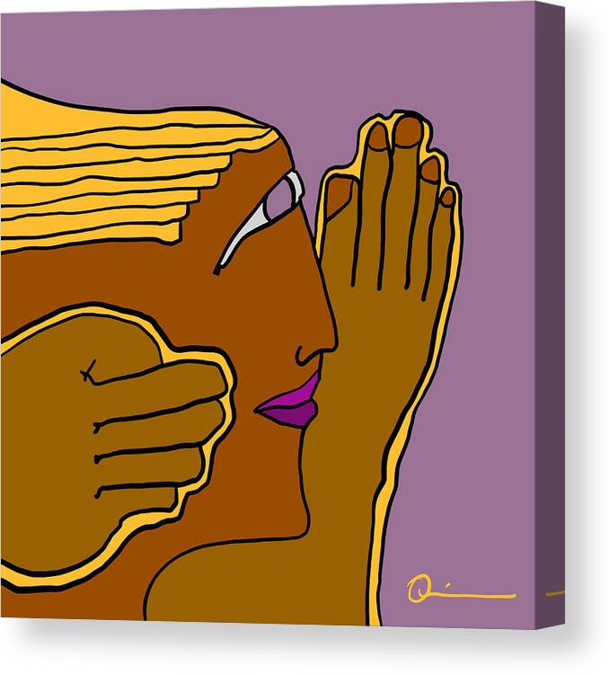 Face Canvas Print featuring the digital art Forward by Jeffrey Quiros