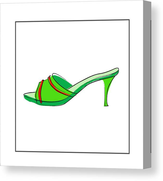 Slip On High Heeled Shoe Canvas Print featuring the mixed media Fpi_032 by Esteban Studio