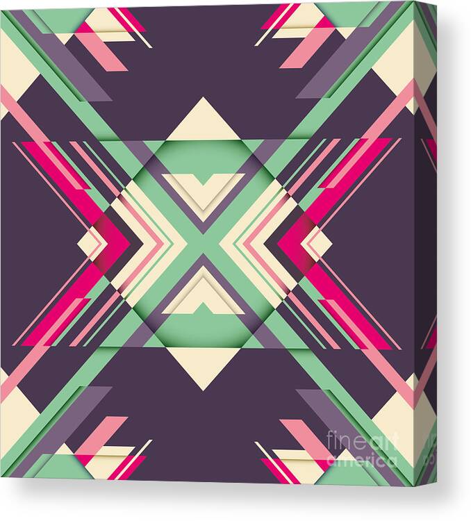 Cover Canvas Print featuring the digital art Futuristic Abstraction With Geometric by Radoman Durkovic