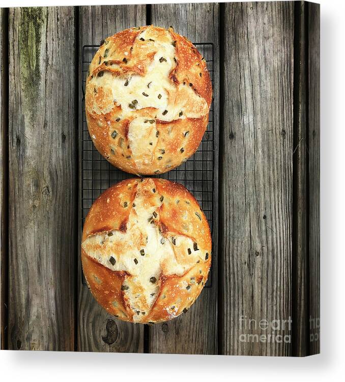 Bread Canvas Print featuring the photograph Garden Jalapeno Sourdough 2 by Amy E Fraser