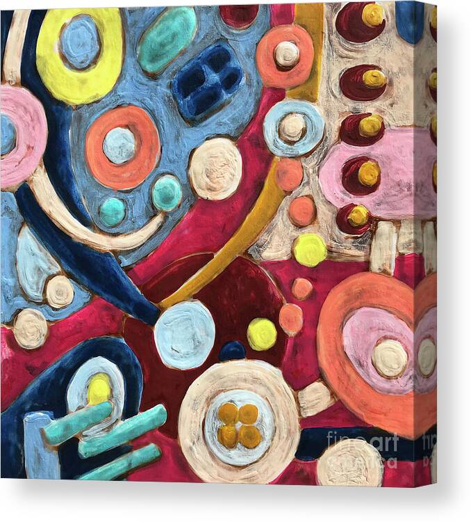Abstract Canvas Print featuring the painting Geometric Abstract 2 by Amy E Fraser