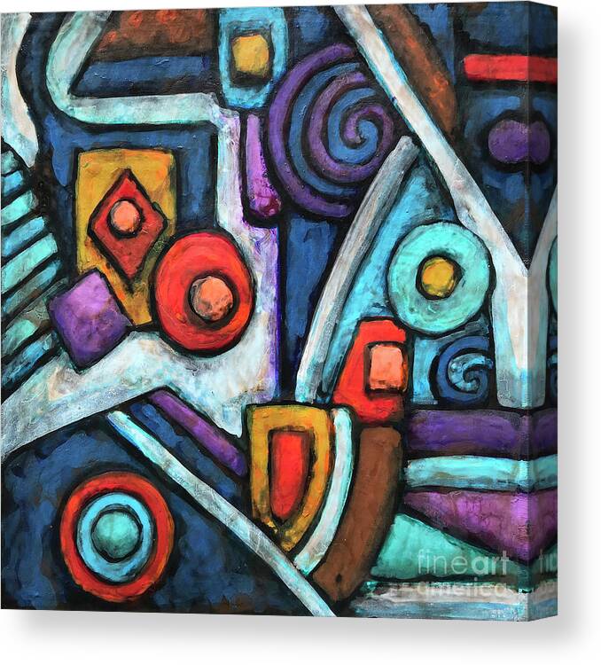 Abstract Canvas Print featuring the painting Geometric Abstract 4 by Amy E Fraser