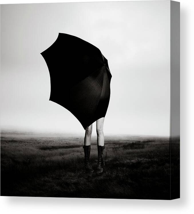 Child Canvas Print featuring the photograph Girl With Umbrella by Eddie O'bryan