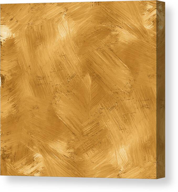 Material Canvas Print featuring the photograph Golden Painted Texture by Hudiemm