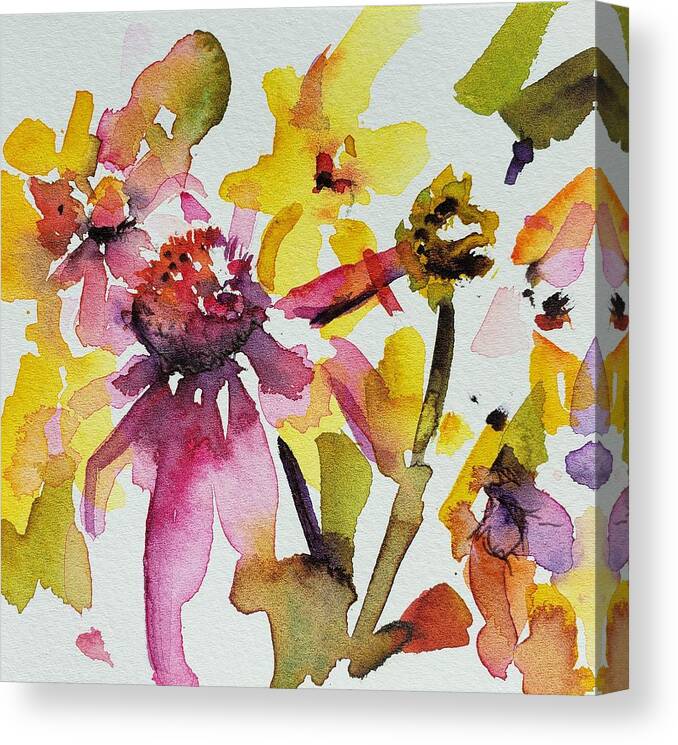 Floral Canvas Print featuring the painting Golden Summer 1 by Holly Van Hart