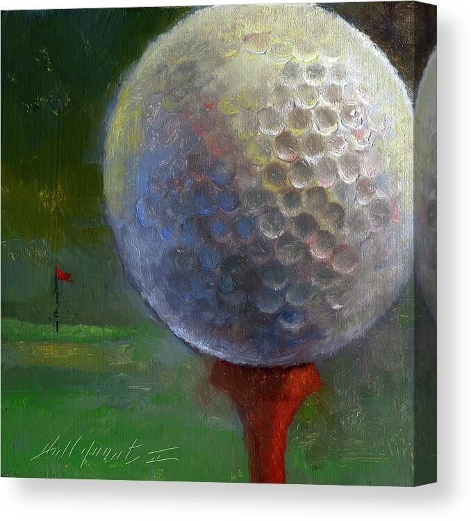 Athletic Equipment Canvas Print featuring the painting Golf Ball by Hall Groat Ii