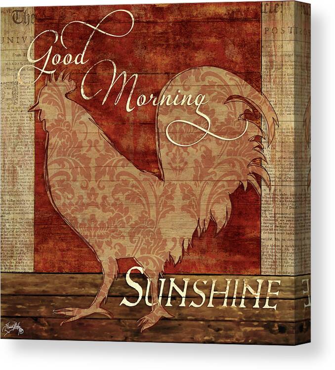 Rooster Canvas Print featuring the mixed media Good Morning Sunshine by Elizabeth Medley