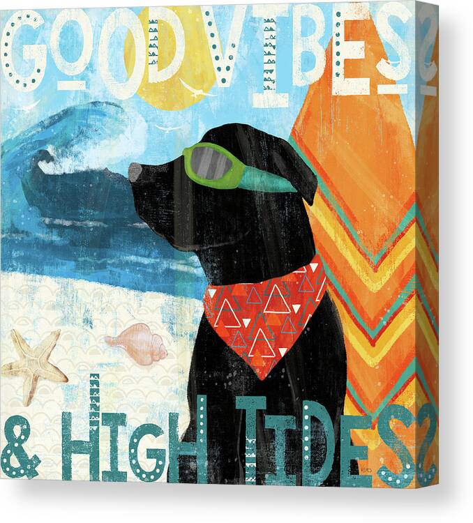 Animals Canvas Print featuring the painting Good Vibes Iv by Veronique Charron