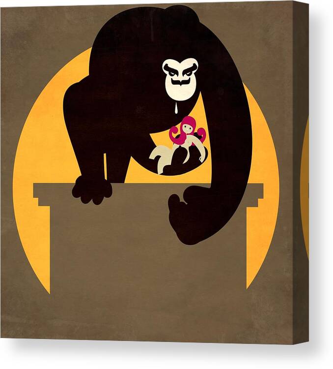 Animal Themes Canvas Print featuring the digital art Gran Kong by Marco Recuero
