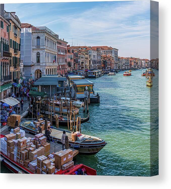 Architecture Canvas Print featuring the photograph Grand Canal Around the Bend by Darryl Brooks
