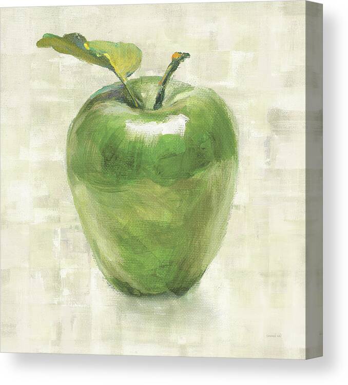Apple Canvas Print featuring the painting Green Apple by Danhui Nai