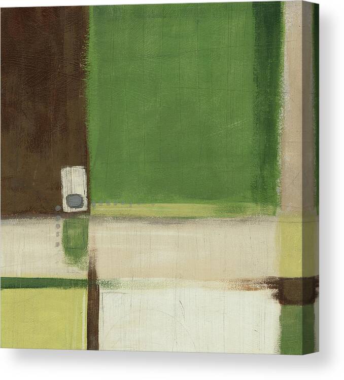 Abstract Canvas Print featuring the painting Green Field II by June Erica Vess