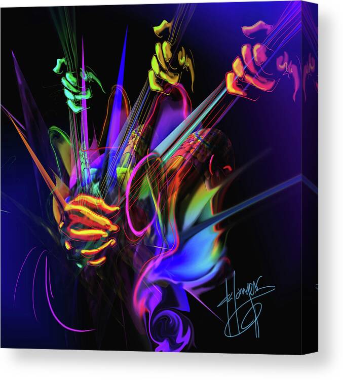 Guitar Canvas Print featuring the painting Guitar 3000 by DC Langer