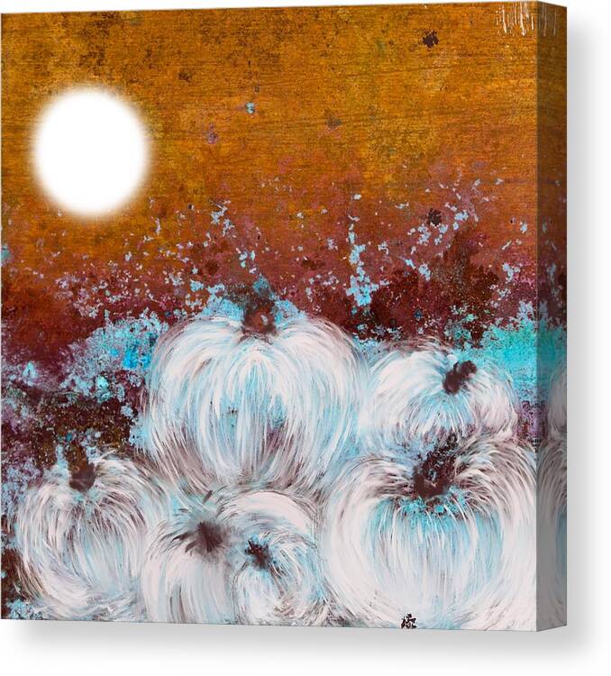Rust Canvas Print featuring the painting Harvest pumpkin by Kelly Dallas