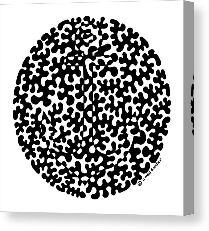 Black And White Canvas Print featuring the drawing Hidden Image #36 by A Mad Doodler