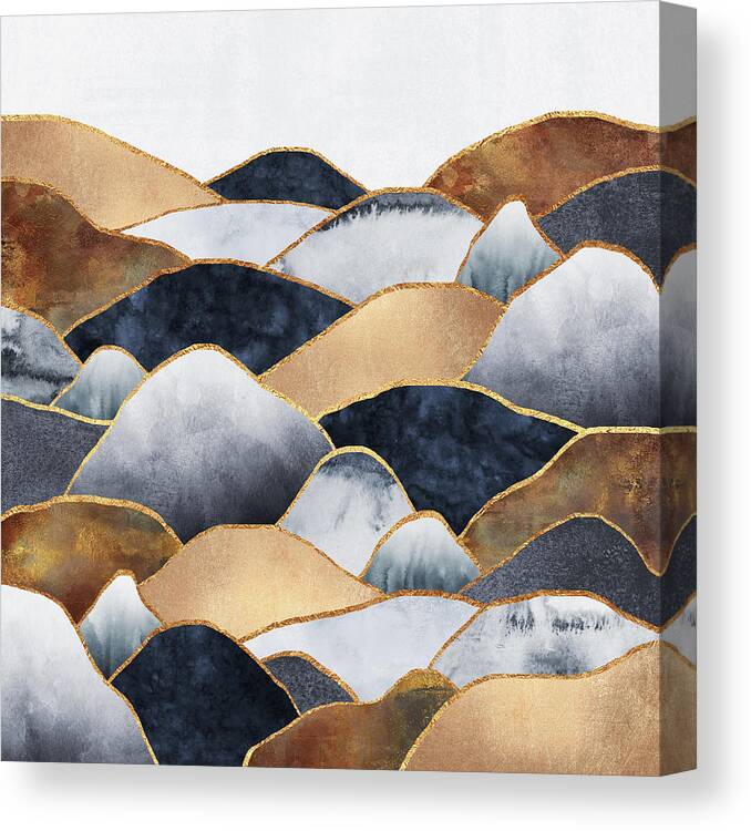 Graphic Canvas Print featuring the digital art Hills by Elisabeth Fredriksson