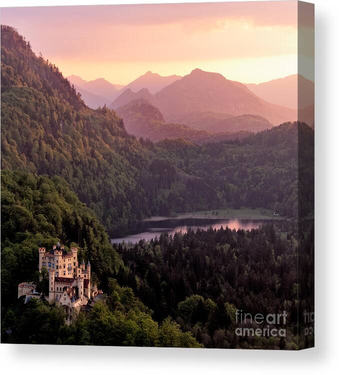 Forest Canvas Print featuring the photograph Hohenschwangau Castle Bavaria Germany by Francesco Carucci