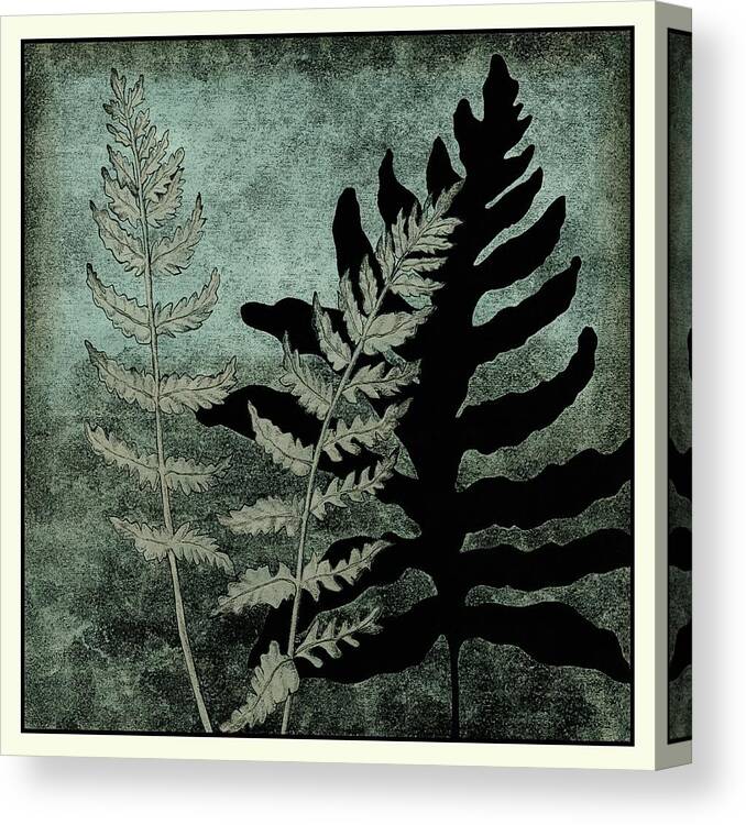 Botanical & Floral Canvas Print featuring the painting Illuminated Ferns I by Megan Meagher