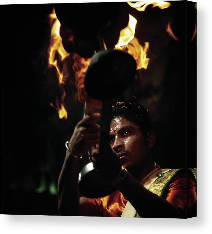 Varanasi Canvas Print featuring the photograph In Prayers by Jassi Oberai