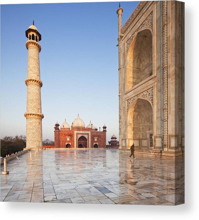 Estock Canvas Print featuring the digital art India, Agra, Taj Mahal by Luigi Vaccarella