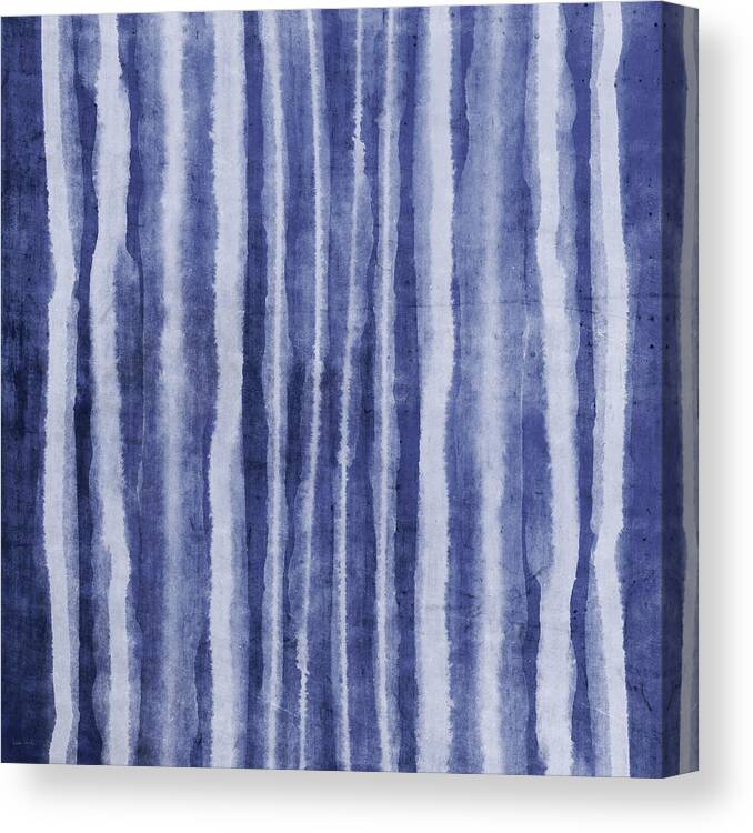 Blue Canvas Print featuring the painting Indigo Water Lines- Art by Linda Woods by Linda Woods