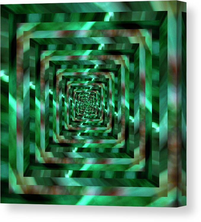 Beautiful Canvas Print featuring the digital art Infinity Tunnel Blurry Green by Pelo Blanco Photo