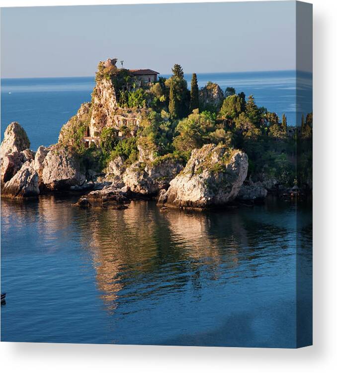 Tranquility Canvas Print featuring the photograph Isola Bella Island, Taormina, Sicily by Peter Adams