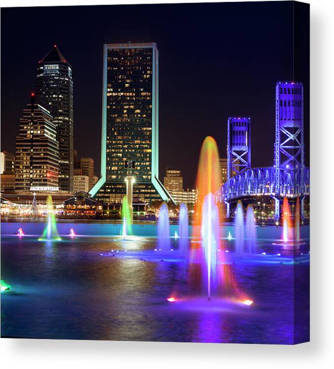 Jacksonville Florida Skyline At Night Canvas Print / Canvas Art by Pgiam |  Photos.com