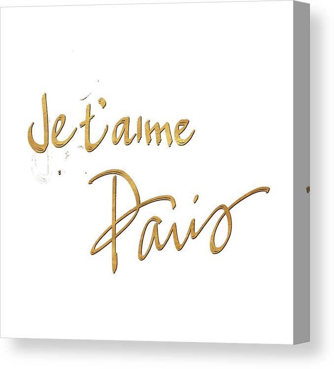 Jet'aime Canvas Print featuring the mixed media Jet'aime Paris by Sd Graphics Studio
