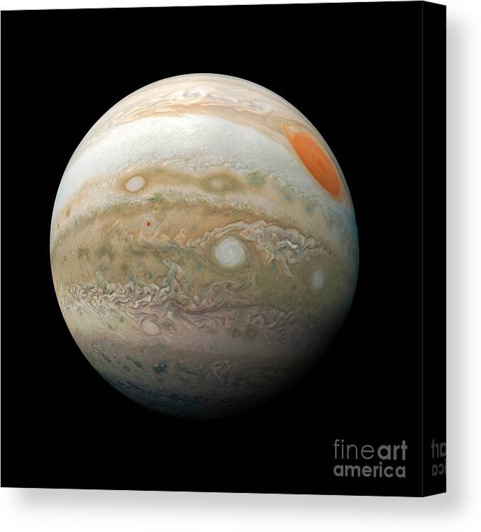 Jupiter Canvas Print featuring the photograph Jupiter by Nasa/jpl-caltech/swri/msss/kevin M. Gill/science Photo Library