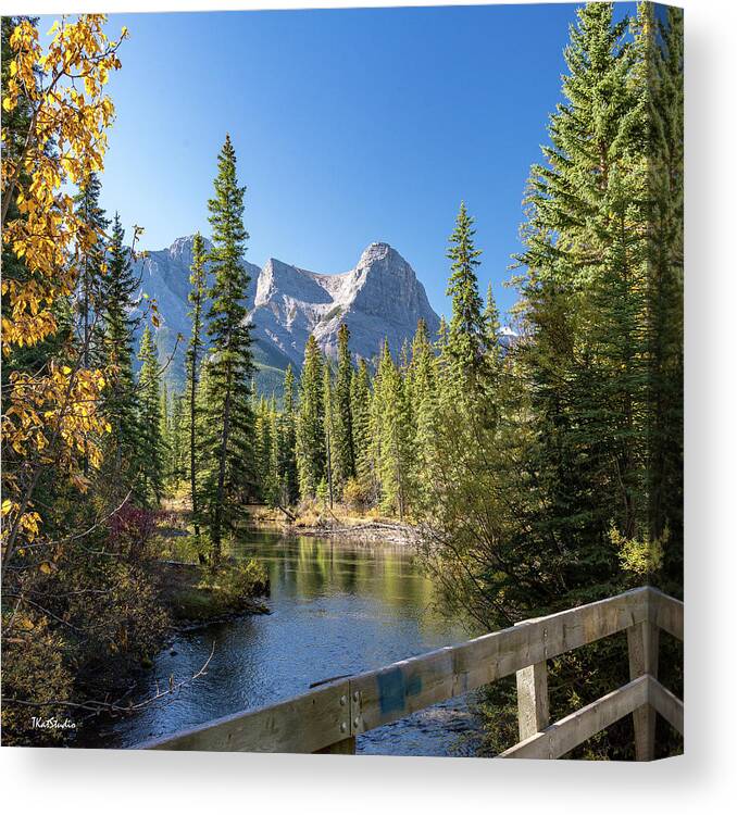 Canmore Canvas Print featuring the photograph Kananaskis Country from Canmore by Tim Kathka
