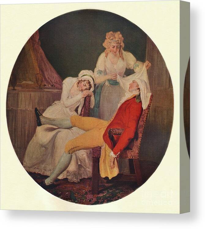 Care Canvas Print featuring the drawing Lady Easys Steinkirk A Scene by Print Collector