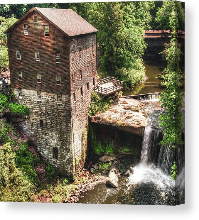 America Canvas Print featuring the photograph Lanterman's Mill Scenic Overlook - Youngstown Northeast Ohio 1x1 by Gregory Ballos