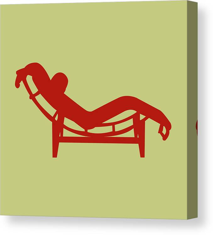 Mid-century Canvas Print featuring the mixed media Le Corbusier Chaise Lounge Chair by Naxart Studio