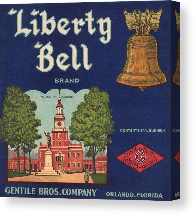 Liberty Canvas Print featuring the painting Liberty Bell Brand by Unknown