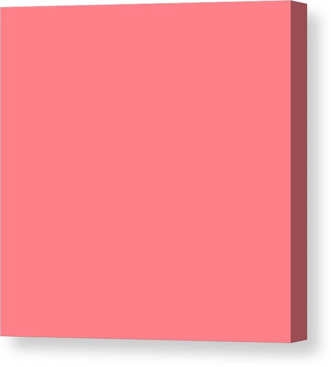 Light Pink Canvas Print featuring the digital art Light Pink Coral Solid Plain Color Matching Home Decor Blankets and Pillows by Delynn Addams